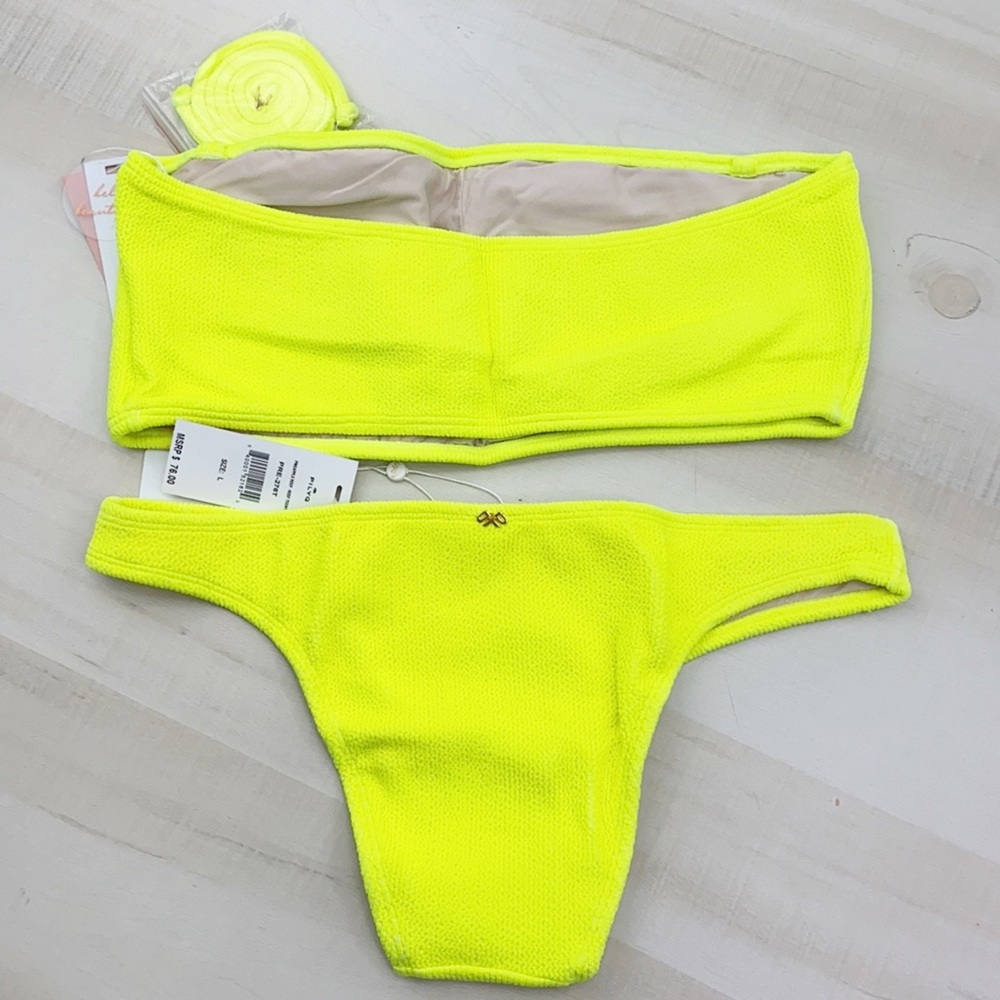 PILYQ PINEAPPLE TUBE BANDEAU NWT Bikini SET Small - Picture 3 of 13
